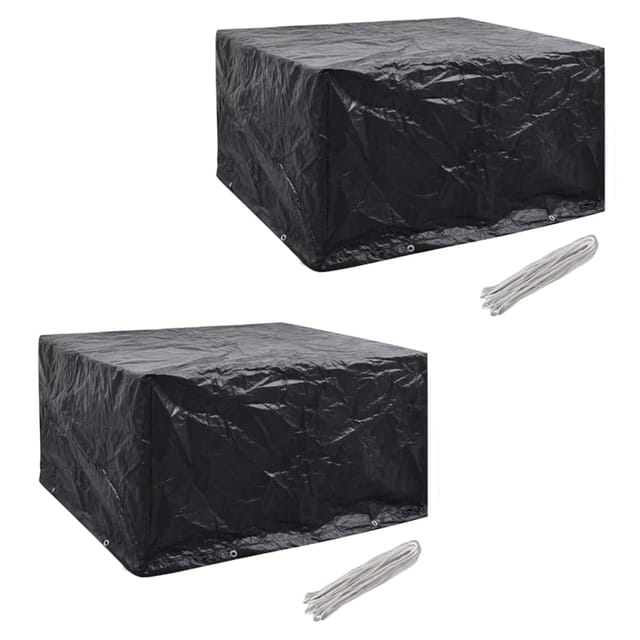 vidaXL Gartenmöbel-Abdeckungen 2 Stk 6 Personen Poly Rattan 8 Ösen 279120