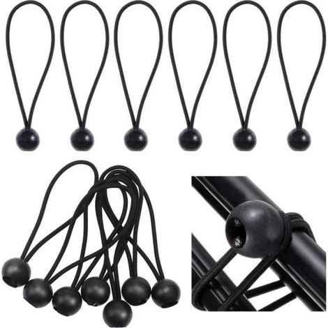 Packung Mit 20 Elastischen Gummischnüren Mit Elastischen Planenspannern Für Zelte – Schwarz