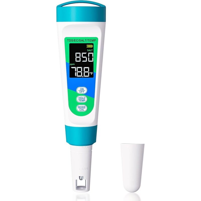 4-in-1 Pool-salztester – Digitales Salinometer Mit Tds-, Ec- Und Temperaturmessung, Wasseranalysator Für Schwimmbäder, Spas, Whirlpools Und Aquarien