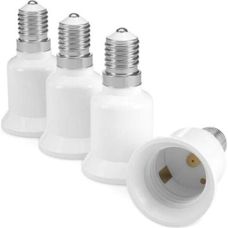 Set Mit 4 Fassungsadaptern – E14 Auf E27 – Zum Umrüsten Von Led- Und Halogenlampensockeln