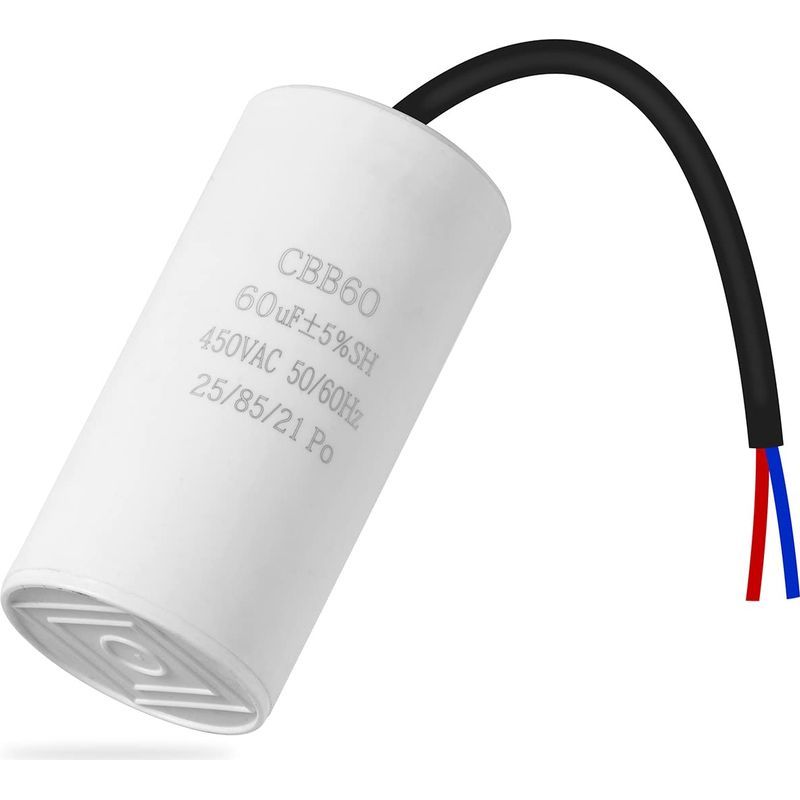 – Cbb60 450v 60uf Kondensator – Motoranlauf – Geräuschunterdrückung – Lange Lebensdauer – Einfache Installation Mit Kabeln