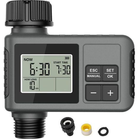 Intelligenter Bewässerungstimer – Programmierbar – Regenverzögerung – Manuelles System – 3/4"-außengewinde