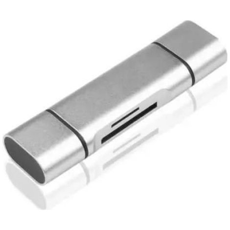 3-in-1-kartenleser – Otg Typ-c – Usb 3.0 – Micro-usb (2 Steckplätze) – Sd – Tf – Silber, Tragbar