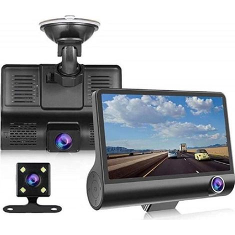 Auto-dashcam Mit 170°-weitwinkelobjektiv, Full Hd 1080p, Gps, Drei Objektiven Und 4-zoll-bildschirm – Dashcam Mit Gps-modul