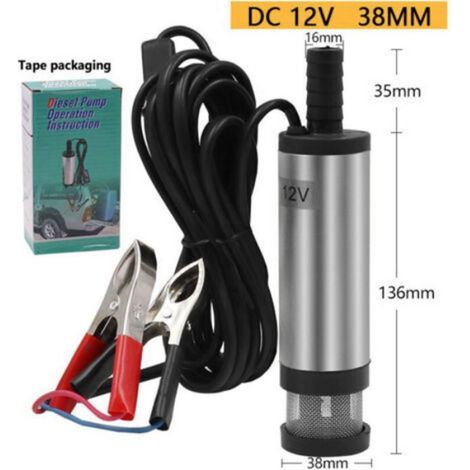 Versilberte 12-v-tauchpumpe Zum Pumpen Von Wasser, Diesel Und Öl 38-mm-wasser-wasser-kraftstoffförderpumpe