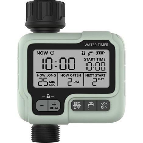 Bewässerungsuhr - Wasserregler - Wasserdicht (ipx5) - Großes Lcd-display - Einfache Installation