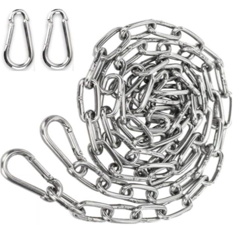 Edelstahlkette – Edelstahl 304 – Länge 2 M – Stärke 3 Mm – 2 Karabiner Inklusive