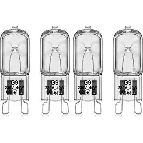 G9 Halogen-backofenlampe – 40 W – 230 V – 300 °c Temperaturbeständigkeit – 4er-pack – Einfache Installation