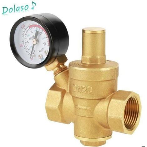 Druckminderungsventil – Dn20 – Messing – Einstellbar – Integriertes Manometer