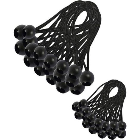 Elastisches Bungee-seil – 30 Stück – Schwarz – 15 Cm Und 20 Cm – Wetterfest