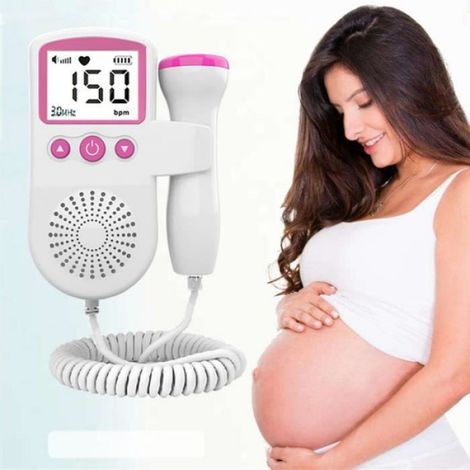 Pränatales Doppler-ultraschallgerät Für Babys, Weiblicher Fötusmonitor, Herzfrequenzdetektor, Doppler-ultraschallgerät Für Zuhause, Stethoskop, Rosa