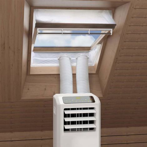 Isoliergewebe Für Fenster Mit Mittig Schwenkbarem Drehfenster Und Einem Umfang Von 381 Cm Bis 460 Cm - Für Mobile Klimageräte Und Wäschetrockner