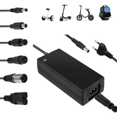 Universelles Ladegerät Für Elektrofahrräder 42v 2a - 84w Netzteil Mit 6 Adaptern - Für Laufräder, Roller Und Elektroroller