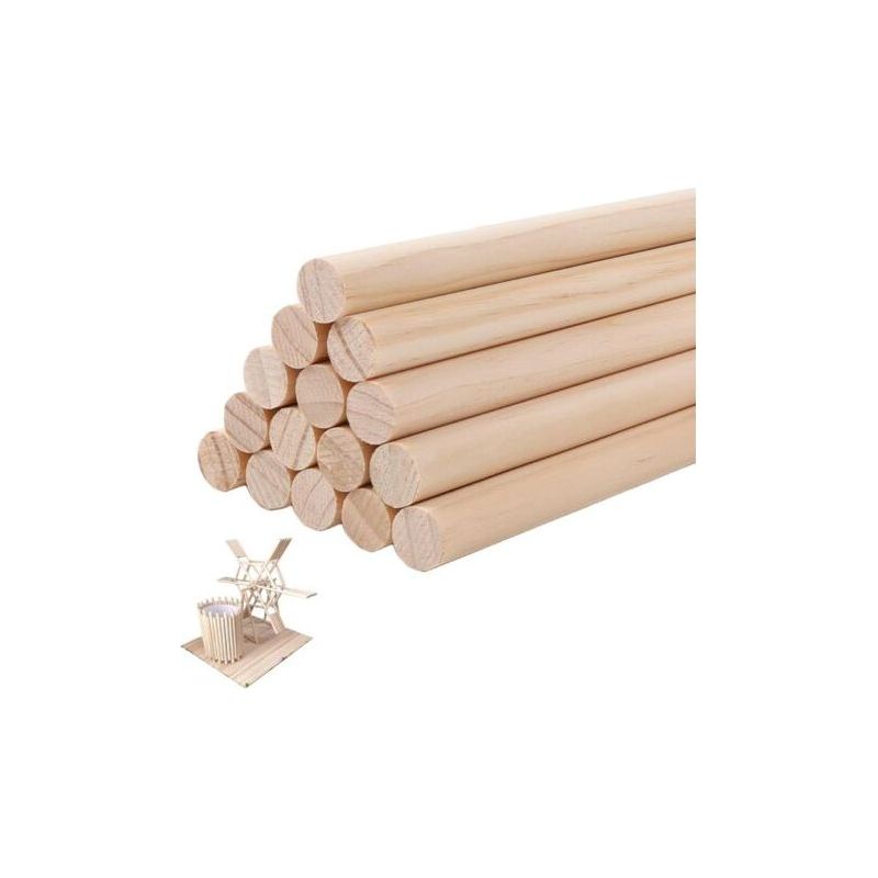 15 Stück Holzdübel, 30 Cm X 1,5 Cm Holzstäbe Für Bastelarbeiten