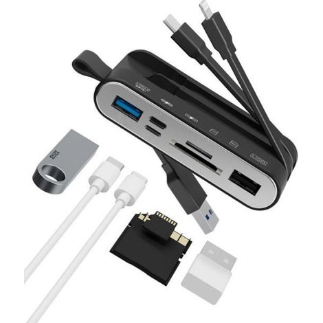 Sd-kartenleser, 6-in-1-sd-kartenleser Für Iphone/ipad, Usb-c- Und Usb-a-geräte – Unterstützt Sdhc/sdxc/mmc