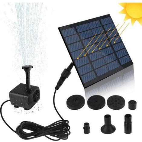 Solarbrunnenpumpe, 1,2-w-solarpanel, Wasserpumpe Für Gartenteiche Und Fische, Schwarz