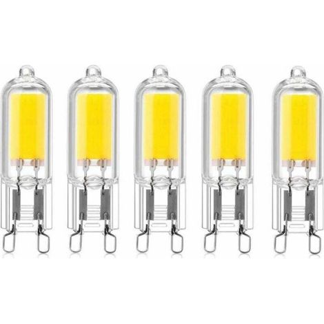 5er-pack 2-w-cob-led-kapseln Mit G9-sockel, 220 V, 200 Lumen (entspricht 10–20 W Halogenlampe), Warmweiß (3000 K).