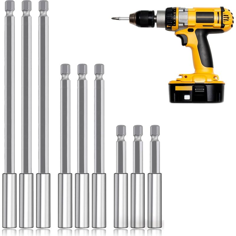 9-teiliges Set Magnetischer Bithalter – Verlängerungen (60/100/150 Mm) Für Schraubendreher Und Bohrer