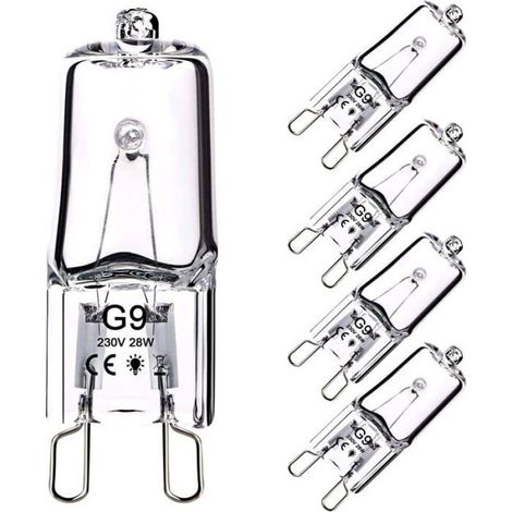 G9 Halogenlampe, 28 W, 230 V, 370 Lm, 2800 K Warmweiß, Dimmbar, Klare Kapsellampe Für Kronleuchter Und Schrankleuchten – 5 Stück