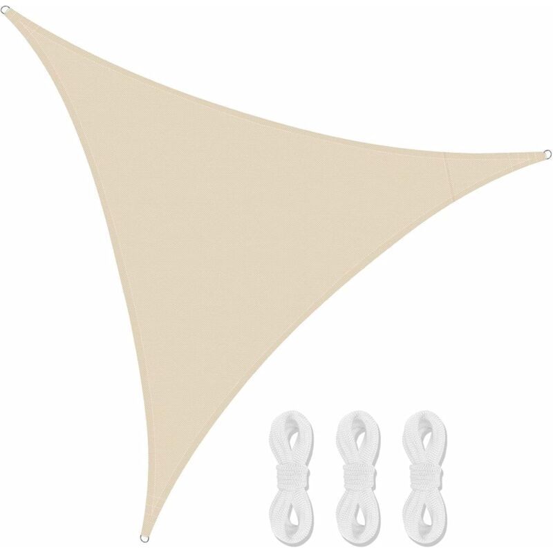 Ymyny Wasserdichtes, Dreieckiges Sonnensegel Aus Atmungsaktivem Hdpe-gewebe Mit Uv-schutz, Langlebig Und Atmungsaktiv Für Garten, Terrasse, Camping, Partys Und Pool, Inklusive 3 Seilen