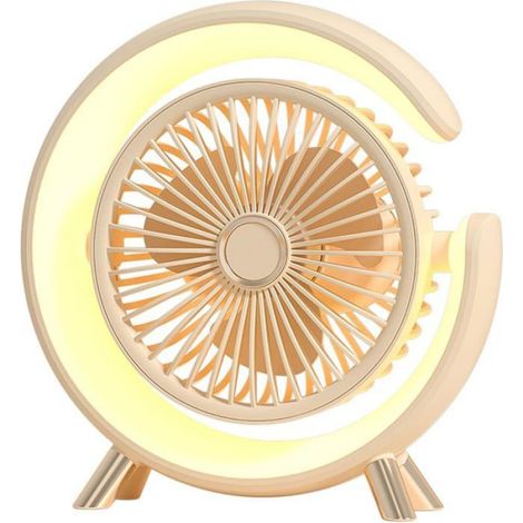Tischventilator – Usb-modell – 2000 Mah – 5 Geschwindigkeitsstufen – Beige