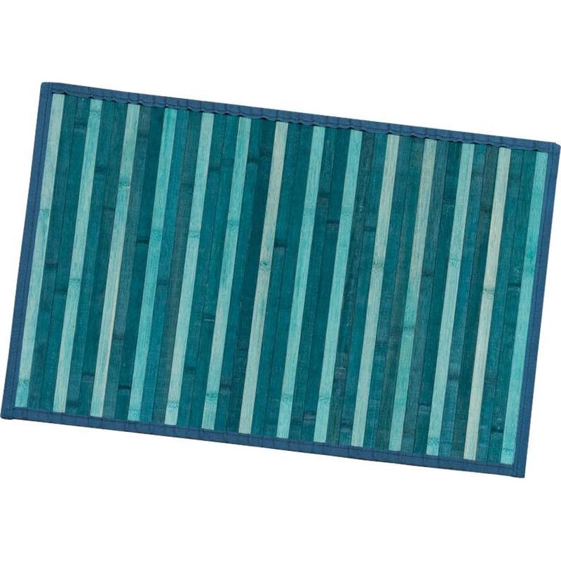 Bambusteppich Für Küche, Bad, Schlafzimmer, Rutschfester Frühstücksplatzdeckchen, Blau – 30 X 43 Cm