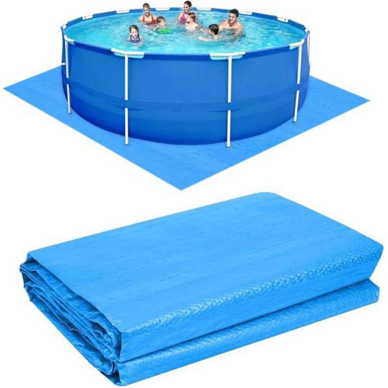 1 Poolbodenmatte, 274 X 274 Cm, Rechteckig, Blau, Faltbar, Wasserdicht, Schmutzschutz Für Den Garten