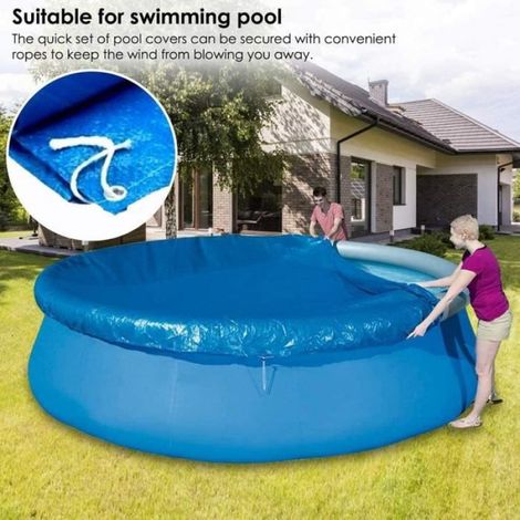 Runde Poolabdeckung Mit 305 Cm Durchmesser, Blaue Wasserdichte Und Staubdichte Plane Für Schwimmbecken, 10 Fuß (305 Cm)