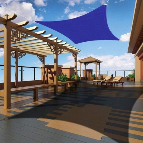 Rechteckiges Sonnensegel 2 X 2 Meter, Wasserdichte Markise, Uv-schutz Für Garten Und Terrasse, Blau, Mehrfarbig