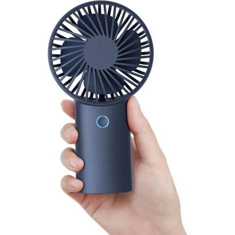 4000-mah-handventilator, Mini-tragbar, Usb-aufladbar, 3 Geschwindigkeitsstufen, Batteriebetrieben, Blau, Reisegröße
