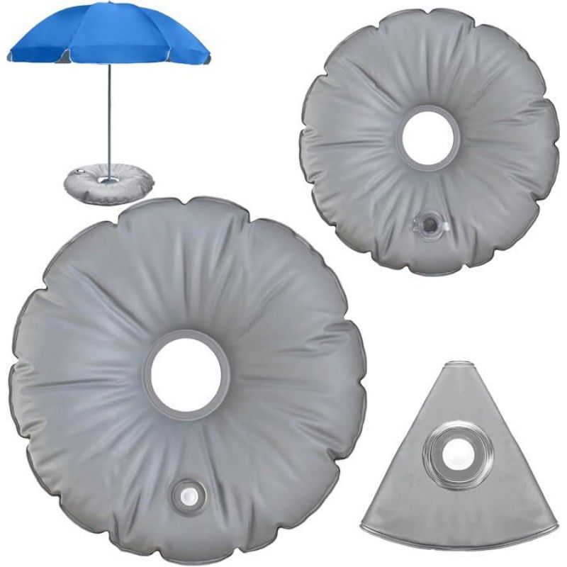 Set Mit 2 Gewichtssäcken, 90 Cm Und 50 Cm Durchmesser, Aus Strapazierfähigem Kunststoff, Für Sonnenschirme Und Stangen, Garten Und Balkon