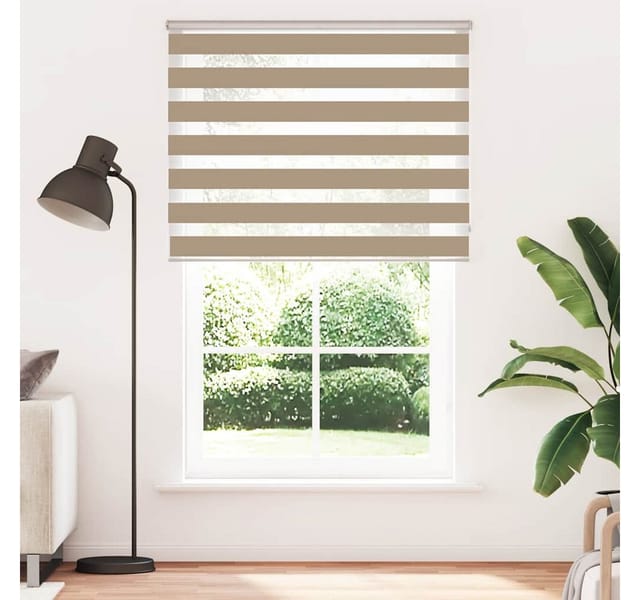 vidaXL Doppelrollo Sandbraun 140x200 cm Stoffbreite 135,9 cm Polyester 4014581
