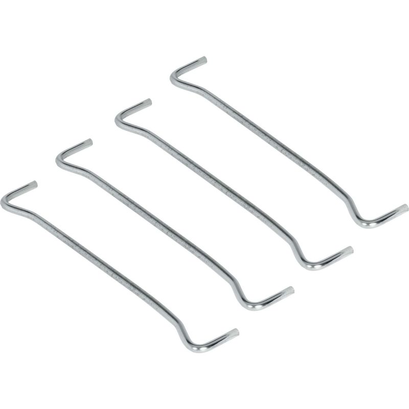 Satz Mit 4 Schwedischen, Vernickelten Stahlklemmen Für Verdeckte Befestigung – Ø 5 Mm – Länge 224 Mm – Tragkraft 20 Kg Pro Stück