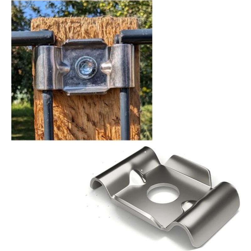 Befestigungselement Für Doppelpfosten-zaunstützen, Schmetterlingsförmiger Pfostenbefestigungsclip, Metallplattenklemme Zur Befestigung Von Zaunstützen.