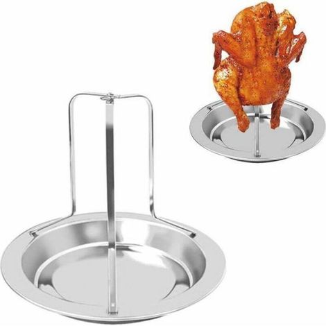 Vertikaler Hähnchengrill – Edelstahl – Antihaftbeschichtung – Klappbarer Ständer – Ofen- Und Grillgeeignet
