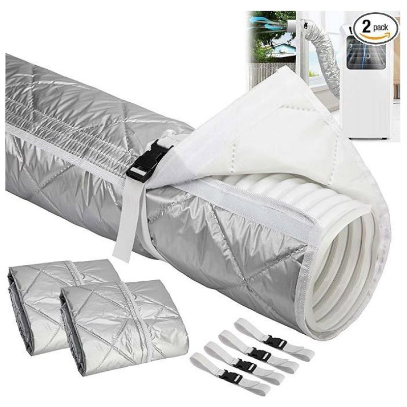 Set Aus 2 Gesteppten Schutzhüllen Für Außenklimaanlagenschläuche, Schutz Vor Frost, Regen, Staub Und Uv-strahlung.