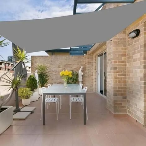 Sonnensegel, 2 X 3 M, Grau, Wasserdicht Und Uv-beständig, Für Garten, Terrasse Oder Pool – Inklusive Seil