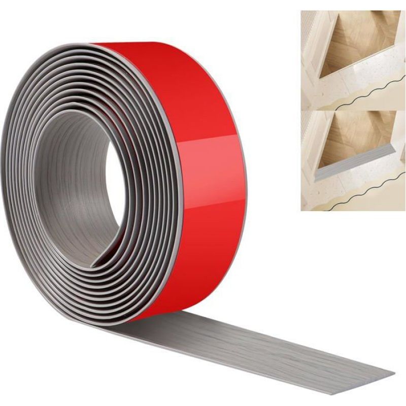 Junart Übergangsprofil Für Bodenfliesen 400 Cm × 5 Cm, Selbstklebendes Pvc-profil Zum Verbinden Von Teppich Und Fliesen, Farbe: New Grey Wood 400 Cm × 5 Cm