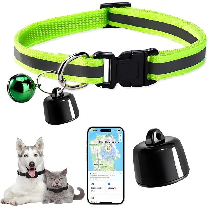 Gps-katzenhalsband Ohne Abonnement, Gps-katzenortungsgerät Mit Echtzeit-tracking, Kompatibel Mit Ios/android, Wasserdicht, Lange Akkulaufzeit Für Katzen Und Kätzchen (grün)