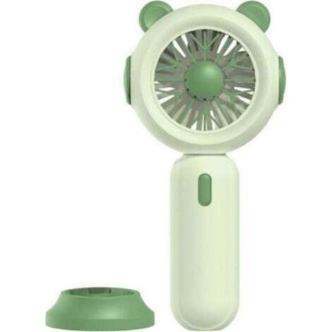 Tragbarer, Per Usb Aufladbarer Ventilator – Kleiner Ventilator, Betrieben Mit Aa-batterien, 3 Geschwindigkeitsstufen – Grün