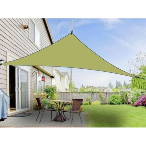 Dreieckiges Sonnensegel 4x4x4 M, Wasserabweisendes Polyester, Uv-beständig, 140 G/m², Grün