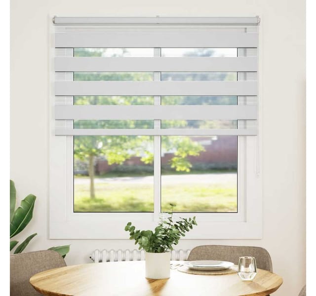 vidaXL Doppelrollo Weiß 135x150 cm Stoffbreite 130,9 cm Polyester 4014762