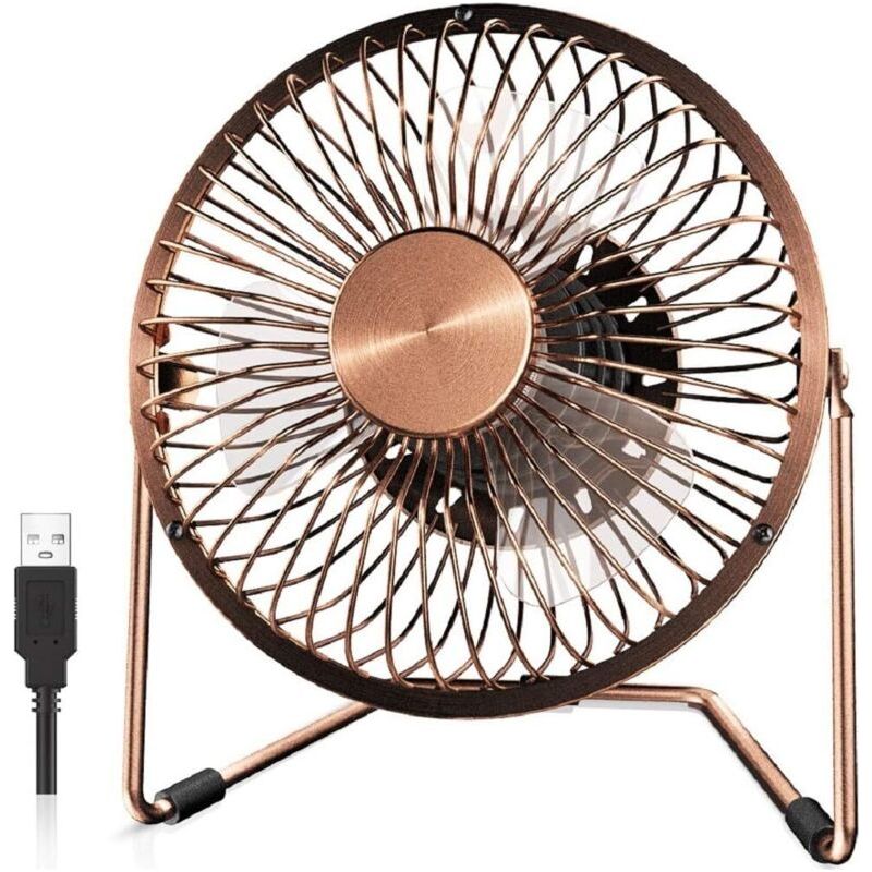 – 15 Cm Usb-tischventilator – Leiser Motor (20 Db) – 2 Geschwindigkeitsstufen – 360°-drehung – Rutschfeste Füße