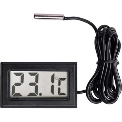 Digitales Lcd-thermometer, Messbereich -50 Bis +110 °c, Genauigkeit ± 0,5 °c, Edelstahlsonde, 1 M Kabellänge