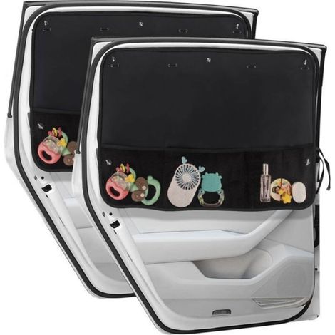 Set Mit 2 Seitlichen Sonnenschutzblenden Für Autos, Babyschutz Mit Aufbewahrungsnetz, Autovorhang, 7 Saugnäpfe Zur Isolierung