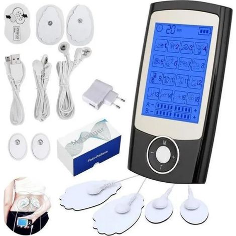 Tens-muskelstimulator Mit 2 Unabhängigen Kanälen, 16 Massageprogrammen, 4 Elektroden – Lan