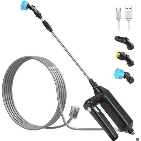 Elektrische Gartenspritze – 7,4 V – Akku – Teleskoplanze – 3 Verstellbare Düsen