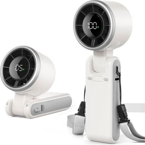 Tragbarer Faltventilator – Wiederaufladbar – Turbofunktion – 5 Geschwindigkeitsstufen – 180° Faltbar