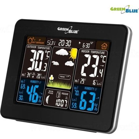 Drahtlose Wetterstation Mit Lcd-bildschirm, Außensensor, Dcf-uhr Und Sichtbaren Mondphasen.