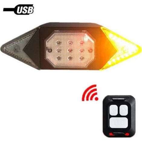 Fahrradblinker, Fahrradrücklicht, Kabellose, Per Usb Aufladbare Fahrradblinker, Rotes Hauptlicht, Gelbes Blinklicht